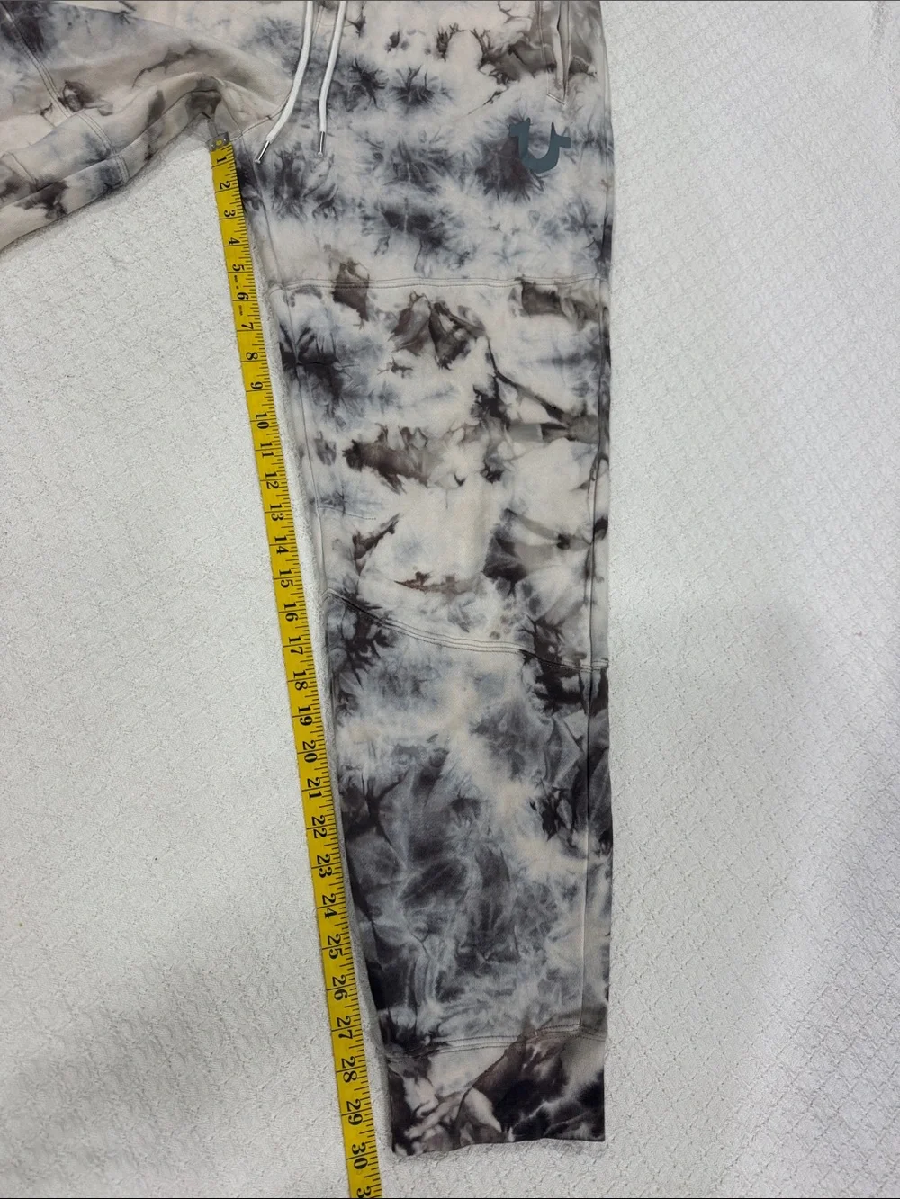 True Religion Gilden Beige & White Tie-Dye Joggers